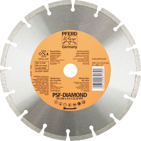 PFERD DIAMOND BLADE SEGMENTED DS 230 X 2.3 X 22.23 PSF